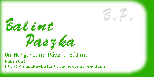 balint paszka business card
